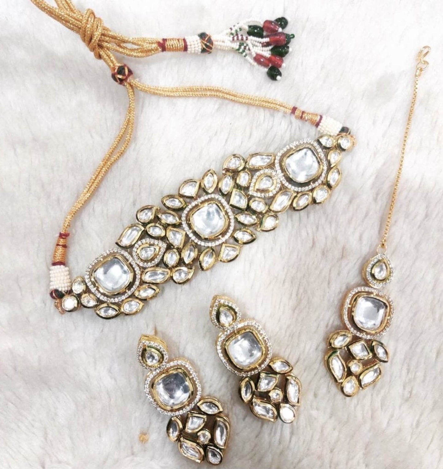 Inayat Choker Set with Drop Earrings