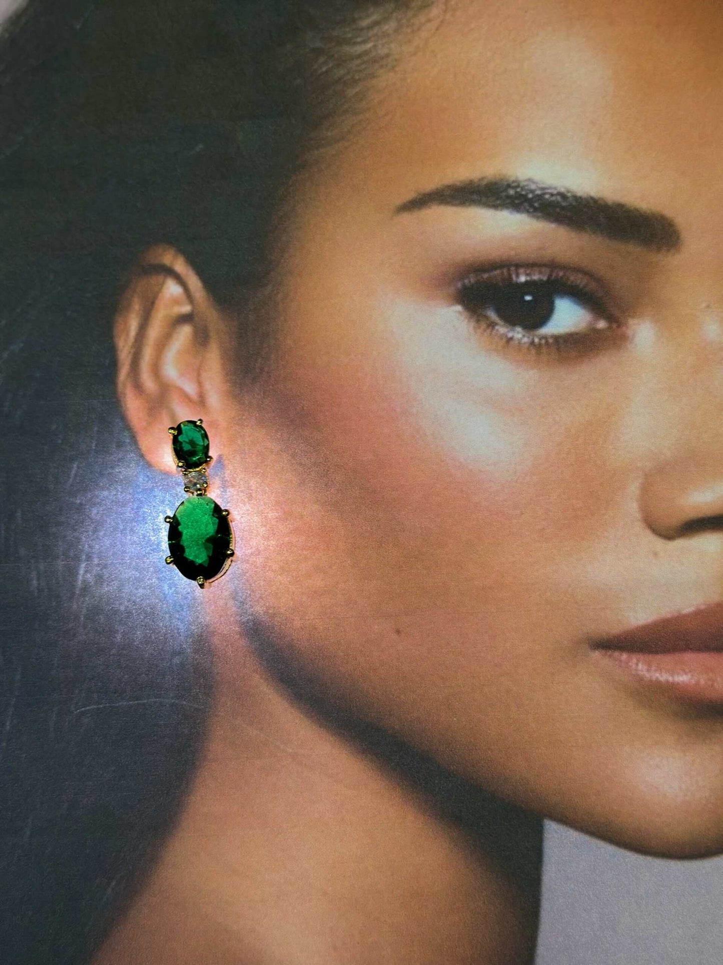 Emerald Onyx Necklace And Earrings