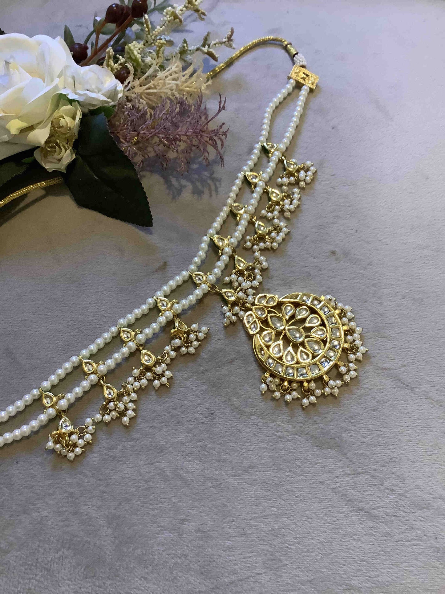 Inayat Double Layer Polki Necklace