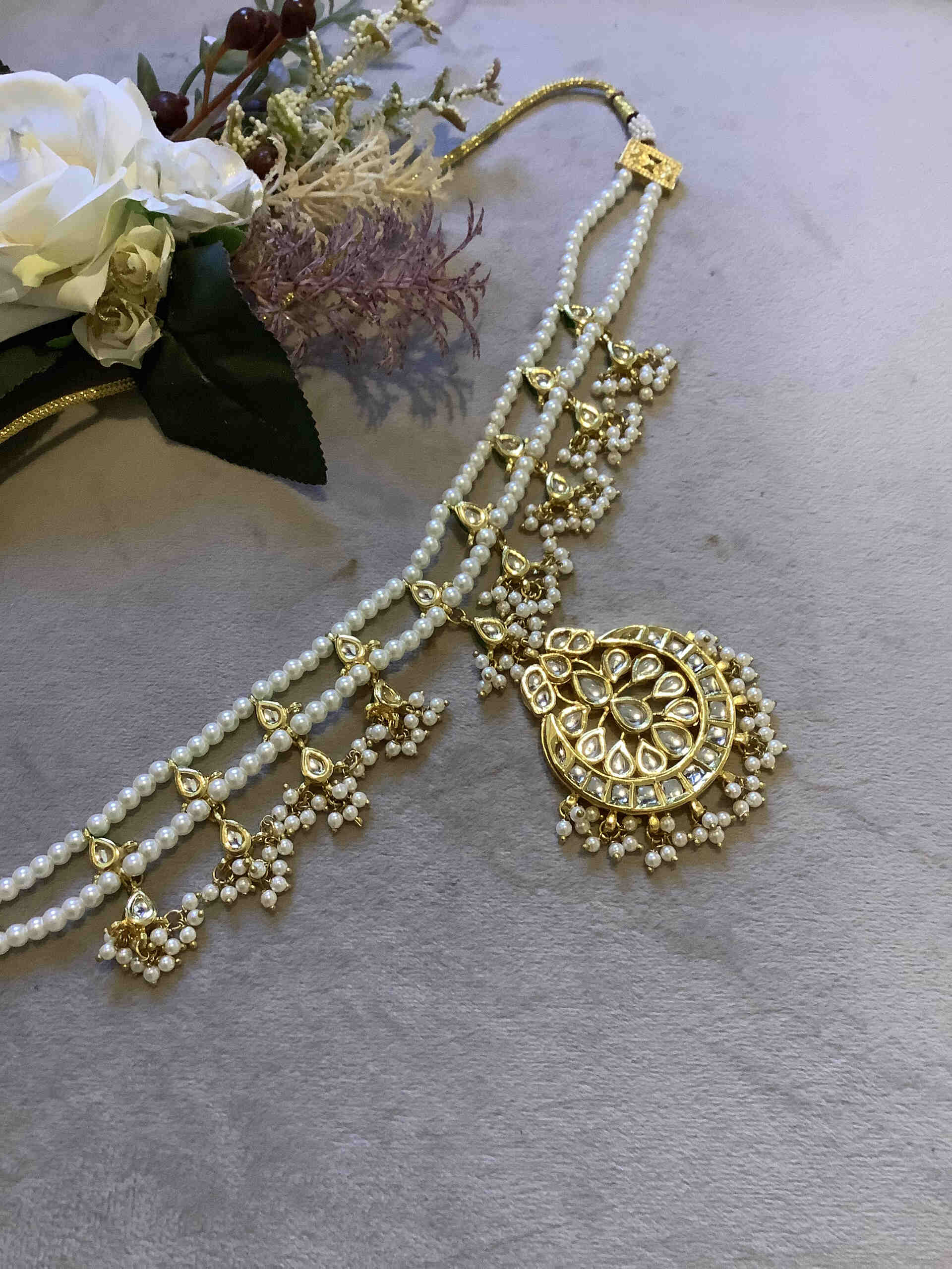 Inayat Double Layer Polki Necklace