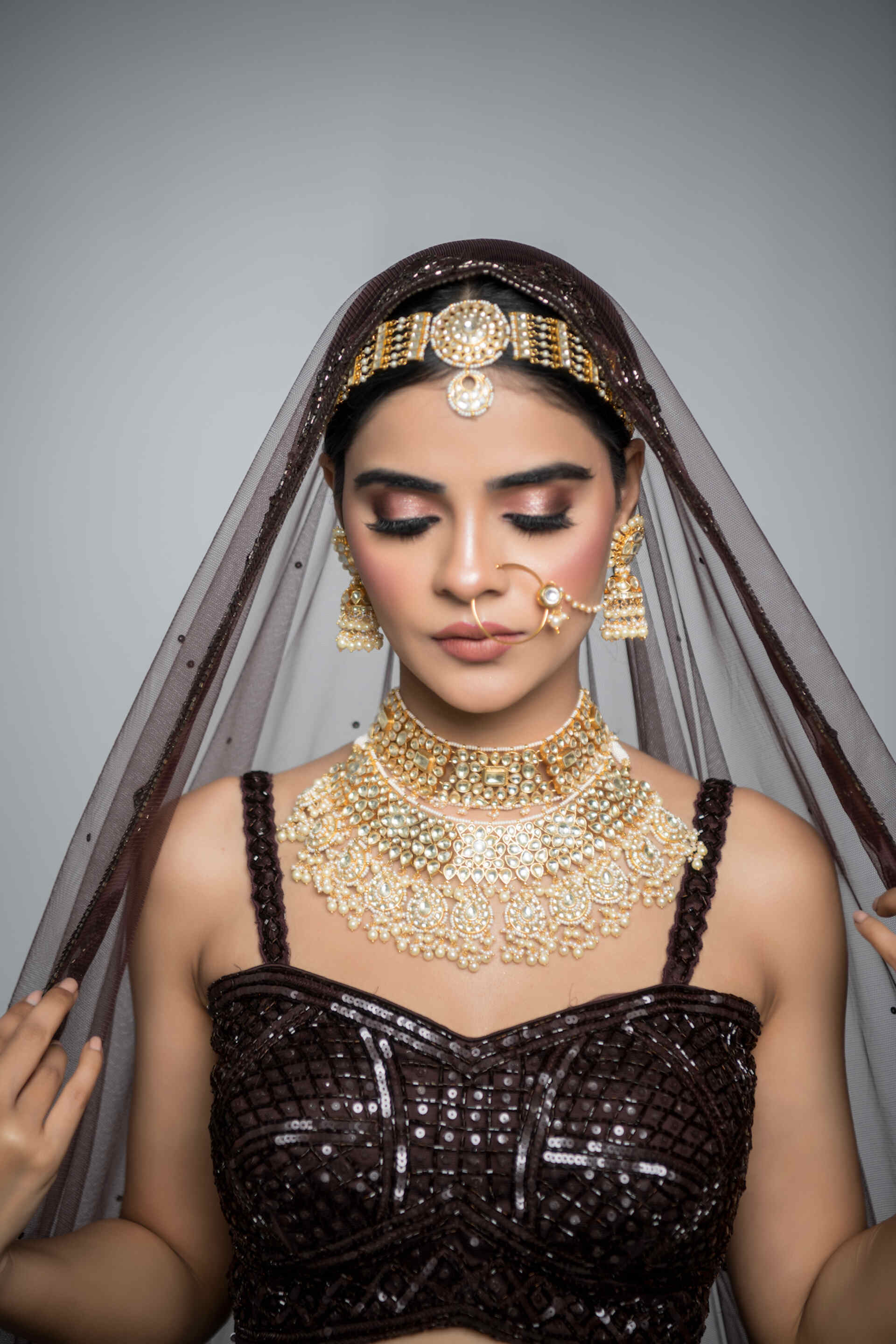 Polki Necklace with Jhumkas