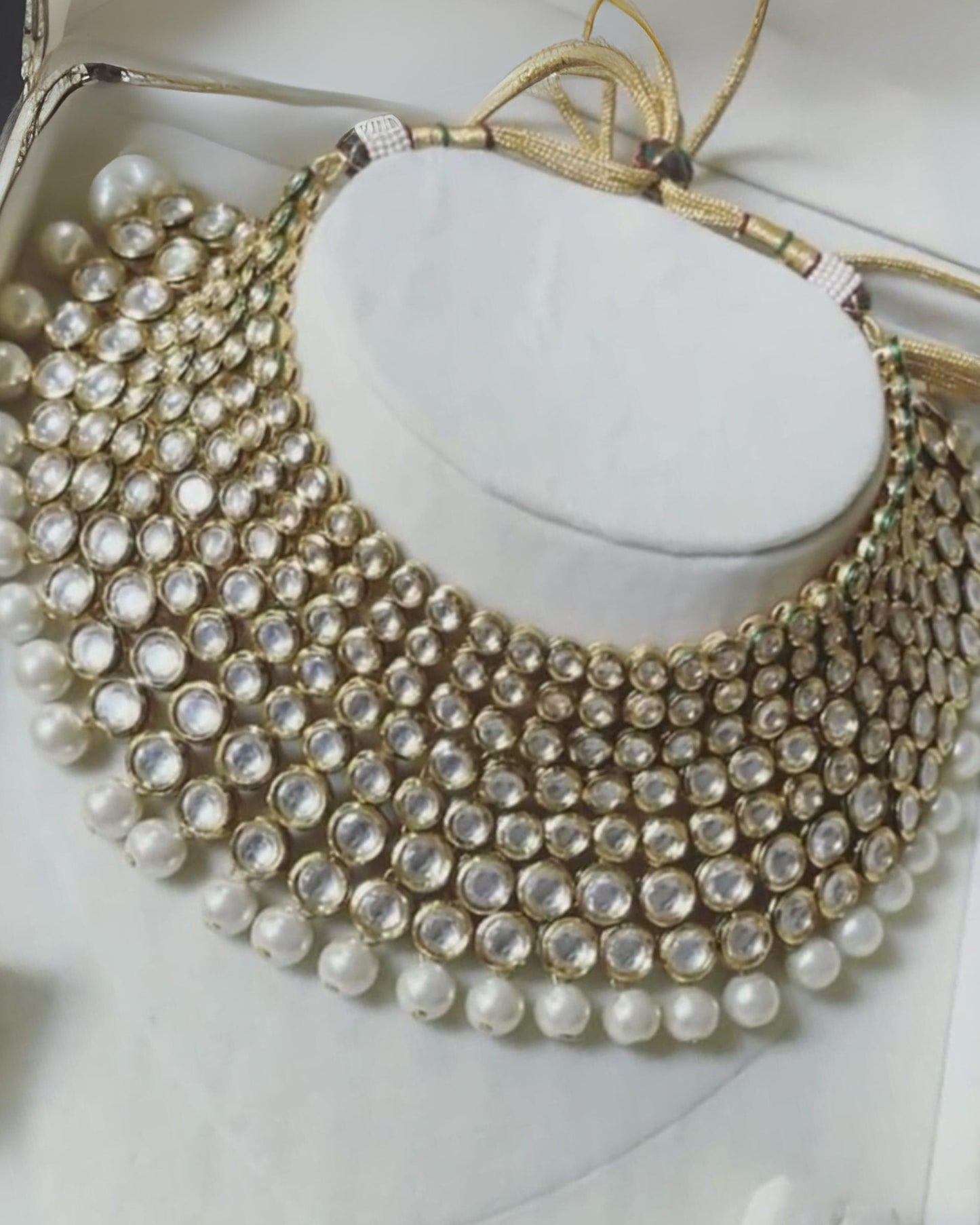 Statement Polki Necklace with Pearls