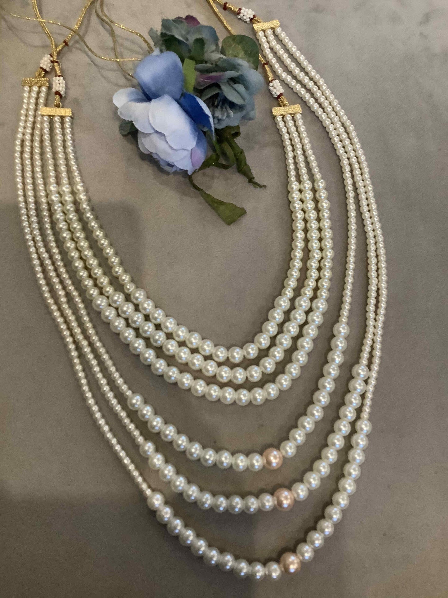 Venneta Five Layered Pearl Necklace